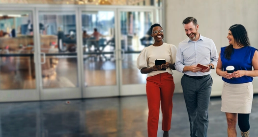 Colleagues laughing
